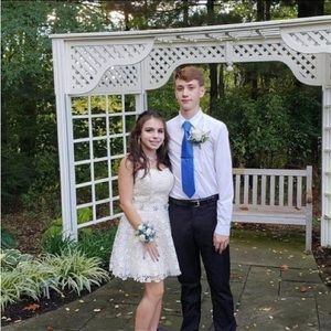White ivory homecoming dress